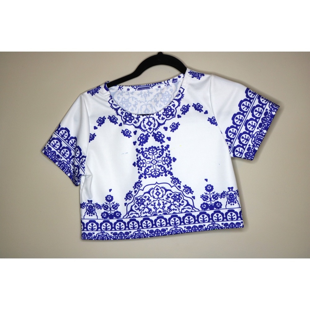 White and Blue 2-Piece Set